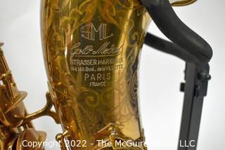 SML Gold Medal Tenor Saxophone, SN# 17484, white Hiscox Pro II hard case. Mouthpiece sold separately in this auction.