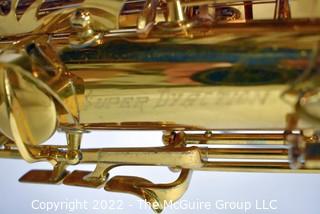 Buffet Super Dynaction Alto Saxophone, SN 17xxx. White Hiscox Pro II hard case. Mouthpiece sold separately in this auction.