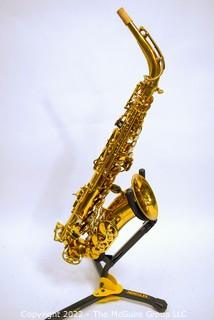 Buffet Super Dynaction Alto Saxophone, SN 17xxx. White Hiscox Pro II hard case. Mouthpiece sold separately in this auction.