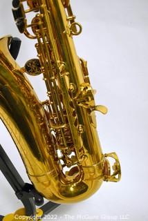 Buffet Super Dynaction Alto Saxophone, SN 17xxx. White Hiscox Pro II hard case. Mouthpiece sold separately in this auction.