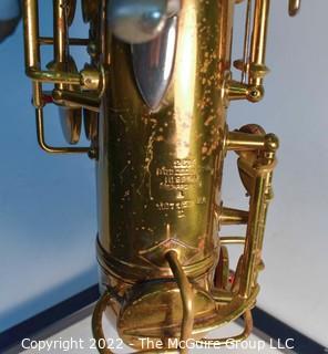 Saxophone: H. Conn Conqueror "Naked Lady" 26M. SN 271522 (c 1937) w/white Hiscox Pro II hard case. Mouthpiece sold separately in this auction.