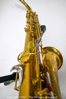 Saxophone: H. Conn Conqueror "Naked Lady" 26M. SN 271522 (c 1937) w/white Hiscox Pro II hard case. Mouthpiece sold separately in this auction.