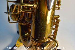 Saxophone: H. Conn Conqueror "Naked Lady" 26M. SN 271522 (c 1937) w/white Hiscox Pro II hard case. Mouthpiece sold separately in this auction.