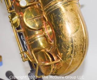 Saxophone: H. Conn Conqueror "Naked Lady" 10M Tenor Sax  SN M288779L (c 1939) w/black Hiscox Pro II hard case. Mouthpiece sold separately in this auction.