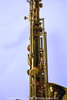 Saxophone: H. Conn Conqueror "Naked Lady" 10M Tenor Sax  SN M288779L (c 1939) w/black Hiscox Pro II hard case. Mouthpiece sold separately in this auction.