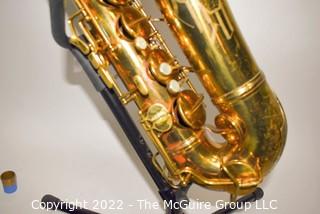 Saxophone: H. Conn Conqueror "Naked Lady" 10M Tenor Sax  SN M288779L (c 1939) w/black Hiscox Pro II hard case. Mouthpiece sold separately in this auction.