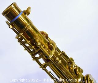 Saxophone: H. Conn Conqueror "Naked Lady" 10M Tenor Sax  SN M288779L (c 1939) w/black Hiscox Pro II hard case. Mouthpiece sold separately in this auction.