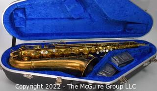 Saxophone: H. Conn Conqueror "Naked Lady" 10M Tenor Sax  SN M288779L (c 1939) w/black Hiscox Pro II hard case. Mouthpiece sold separately in this auction.