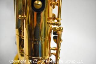 H. Couf "Superba I" Alto Saxophone, SN 79653 w/black softcase case. Mouthpiece sold separately in this auction.