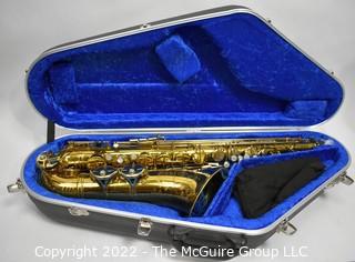 King Mariguax Tenor Saxophone Custom Made by SML, SN 22247 with black Hiscox hard case, accessories. Mouthpiece sold separately in this auction.