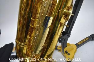 King Mariguax Tenor Saxophone Custom Made by SML, SN 22247 with black Hiscox hard case, accessories. Mouthpiece sold separately in this auction.