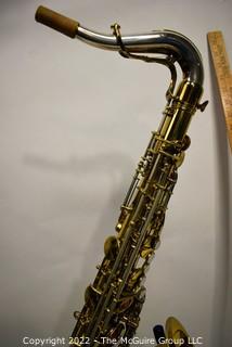 Saxophone: King Super 20 Tenor Sax, SN 352467 w/black soft case, many accessories. Mouthpiece sold separately in this auction.