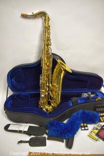 Saxophone: King Super 20 Tenor Sax, SN 352467 w/black soft case, many accessories. Mouthpiece sold separately in this auction.