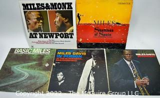 Vinyl Records: Five (5) Miles Davis Jazz Albums