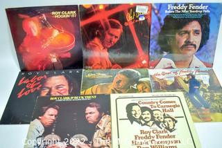 Vinyl Records: Eight (8) Male Pop Country Records - Roy Clark et al