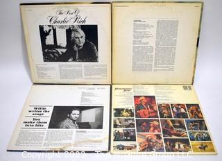 Vinyl Records: Four (4) Male Country Records - Charlie Rich and Willie Nelson