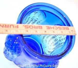 Vintage Cobalt Blue Glass Planters Peanuts Jar with Lid