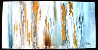 Abstract Oil on Canvas Painting Signed by Artist, Jena.  Measures 20" x 40".