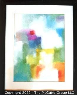 Two (2) Framed Under Glass Abstract Paintings, Unsigned.  