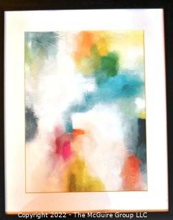 Two (2) Framed Under Glass Abstract Paintings, Unsigned.  