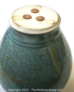 Edgecomb Pottery Porcelain Large Harmony Vase with Blue Metal Glaze.  Measures 10" tall.