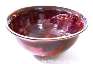 Edgecomb Pottery Serving Bowl with Red Metal Glaze.  Measures 9" diameter.