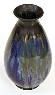 Large Hand Thrown Harmony Vase by Edgecomb Pottery in Purple with Metallic Glaze