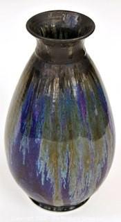 Large Hand Thrown Harmony Vase by Edgecomb Pottery in Purple with Metallic Glaze