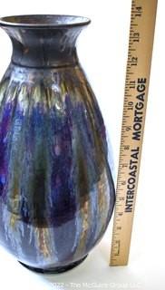 Large Hand Thrown Harmony Vase by Edgecomb Pottery in Purple with Metallic Glaze