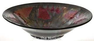 Edgecomb Pottery Large Serving or Decorative Bowl with Red Metal Glaze. Measures 14" in diameter. 