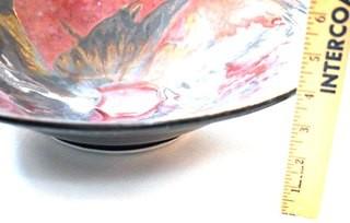 Edgecomb Pottery Large Serving or Decorative Bowl with Red Metal Glaze. Measures 14" in diameter. 