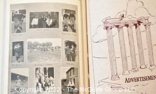 Group of Decorative Items and 1922 FMHS (Flower Mound, Texas High School) Year Book.