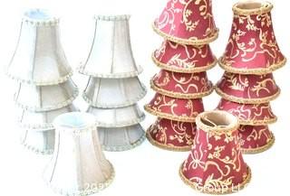 Group of Fabric Chandelier Shades. 