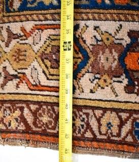 Antique Hand Knotted Tribal Turkish Prayer Rug on Yellow Ground.  Measures 43" x 58" .  Some wear due to age. 