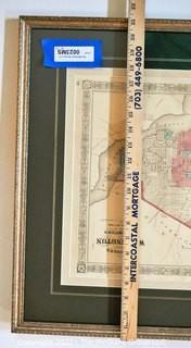 Antique Framed Under Glass Johnson's Washington DC and Georgetown Map. Measures 21" tall.