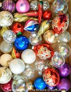 Group of Vintage Mercury Glass Ball Christmas Ornaments