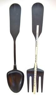 Pottery Barn Large Fork and Spoon Metal  Wall Art Decor.  Each measure 48" tall.