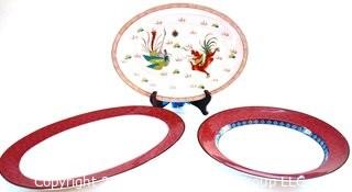 Three (3) Porcelain Serving Platters Including Dansk.