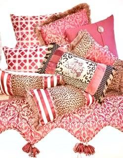 Group of Custom Made Accent Pillows with Quilted Table Runner.