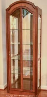 Lighted Gallery Curio Cabinet By Pulaski Furniture Corporation, Virginia.  13" x 28" x 79"T.