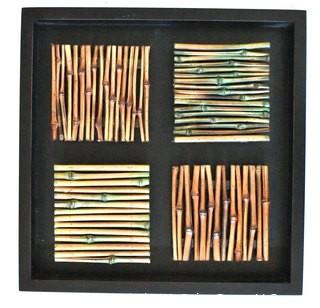 Decorative Bamboo Wall Art.  Measures 16" square.