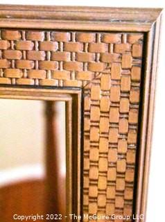 Basket Weave Style Resin Wall Mirror.  Measures 12" x 14".