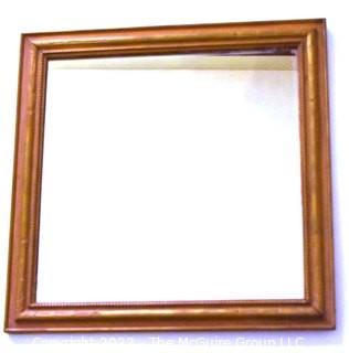 Gilt Framed Wall Mirror.  19" Square