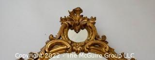 18th Century Rococo Style Carved Gilt Mirror.  Measures 18" x 28".