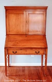 Antique Pine Primitive Slant Drop Front Secretary on Legs with Hutch.  One Piece.  Measures 43" w x 70" T.