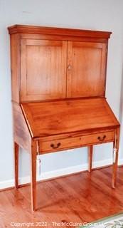 Antique Pine Primitive Slant Drop Front Secretary on Legs with Hutch.  One Piece.  Measures 43" w x 70" T.