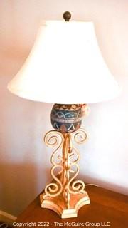 Pair of Matching Table Lamps with Shades.  Each measures 32" tall with shade. 