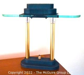 Modern Desk Lamp with Glass Shade. 15" T x 18" W,.