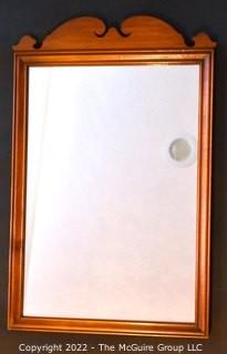 Vintage Wood Frame Pediment Wall Mirror. Measures 20" x 31".