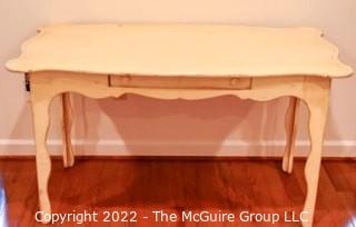 White French Provincial Painted Desk with One Drawer.  Measures 28D" x 29T" x 53W".